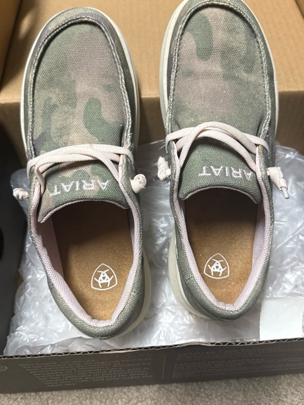 Ariat Women's Camouflage Slip-On Sneakers with Light Pink Trim
